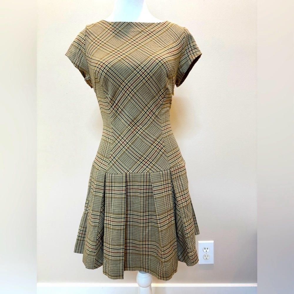 Urban Outfitters Plaid Mini Dress - Tan and Black